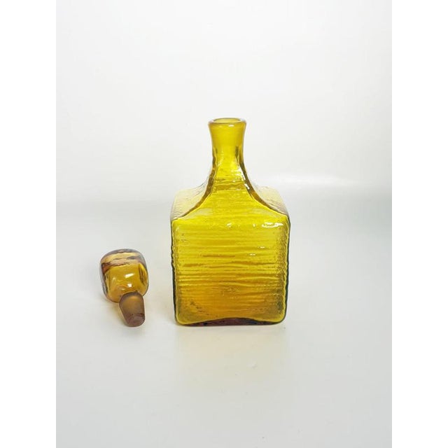 Yellow Glass Bottle with Stopper, France, 1970s For Sale - Image 4 of 12