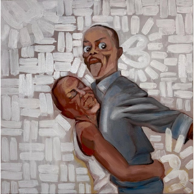 Seromo Okoro, Two Brothers, (2026) Acrylic on Canvas, 21st Century, Contemporary Art, Figurative For Sale