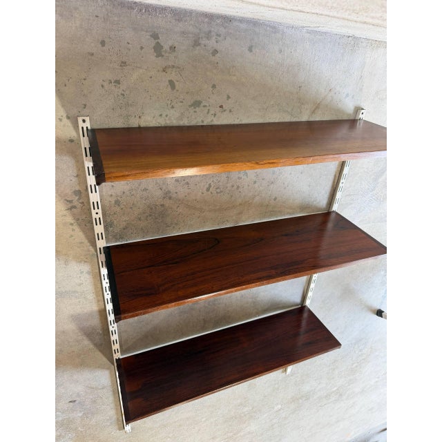 Mid-Century Modern Danish Rosewood Wall Unit Scandinavian Shelving System in Style of Kai Kristiansen Mid Century For Sale - Image 3 of 10