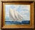 Yacht Oil Painting Sailing Off Bora Bora Louis Macouillard 1913-1987 Gilt Frame For Sale - Image 11 of 15