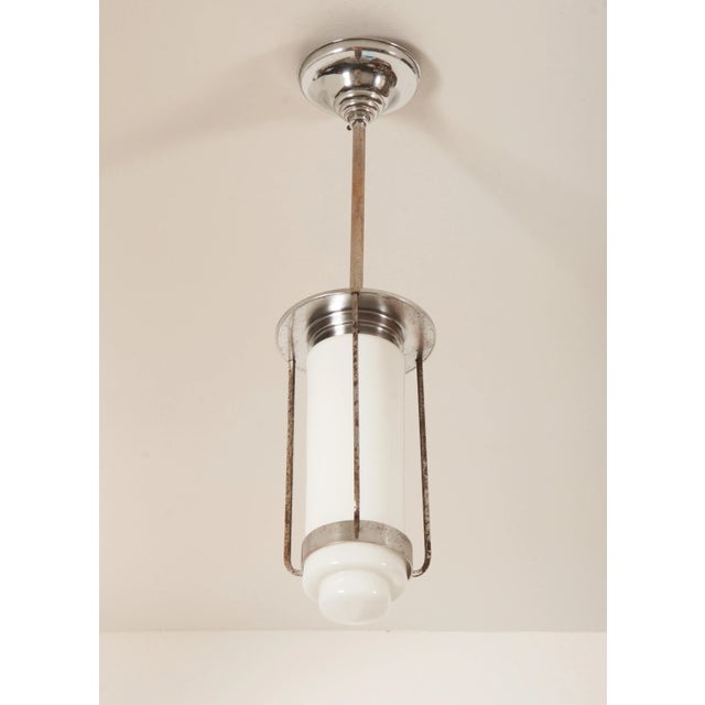 Art Deco Opaline Glass Pendant For Sale - Image 10 of 16