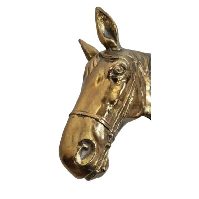 Mid-Century Modern 1950s Mid-Century Modern Brass Horse Head Desktop Letter / Pen Holder For Sale - Image 3 of 6