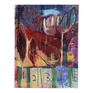 Front Yard Abstract Expressionist Landscape by Kristin Cohen For Sale