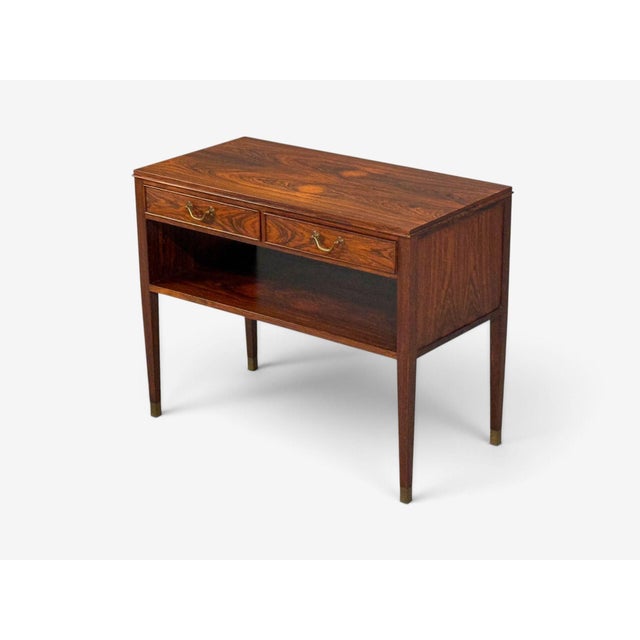 1950s Danish Modern, Small Console or Cabinet, Rosewood, Brass, Denmark, 1950s For Sale - Image 5 of 14