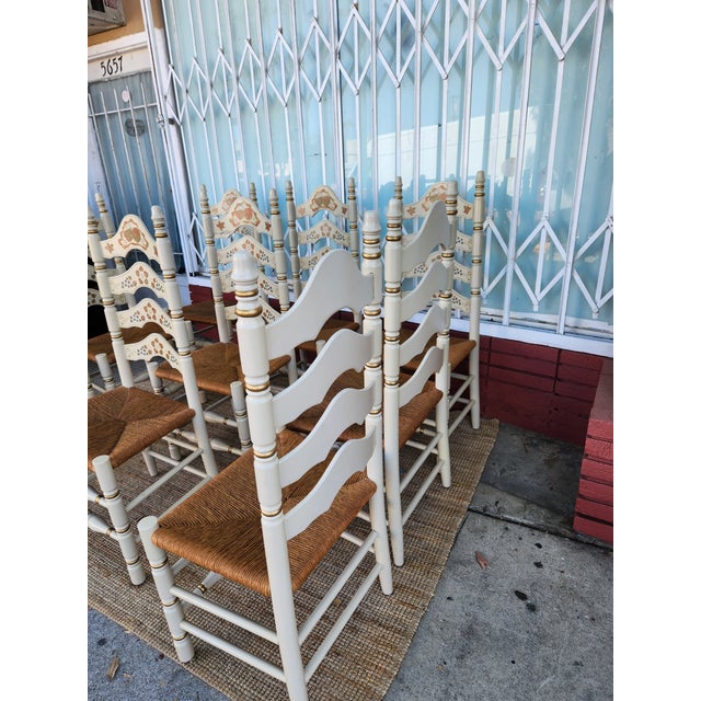 Textile Mid 20th Century Set Of Ten Italian Dining Chairs For Sale - Image 7 of 12