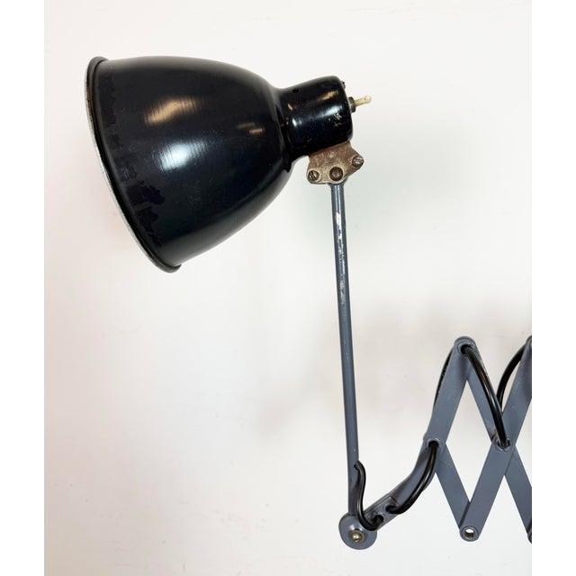 Vintage Industrial Soviet Scissor Wall Lamp in Black, 1960s For Sale - Image 4 of 18