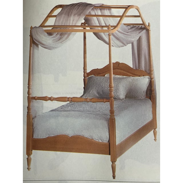 Late 20th Century Ethan Allen Country French Poster Canopy Equisite Twin Bed Bisque Excellent Condition For Sale - Image 12 of 12