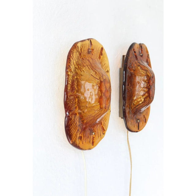 Orange Vintage Medaillon Wall Lamps by Vitrika, 1960s, Set of 2 For Sale - Image 8 of 11