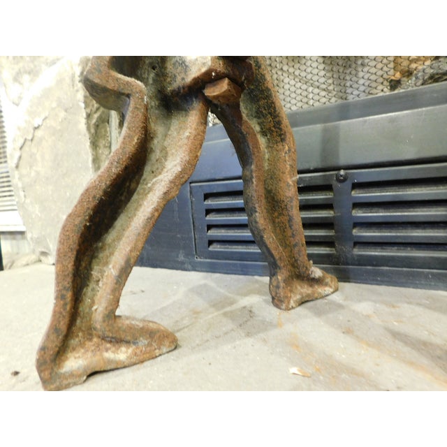 Pair of Hessian Soldier Cast Iron Fireplace Andirons 18th Century For Sale - Image 16 of 17