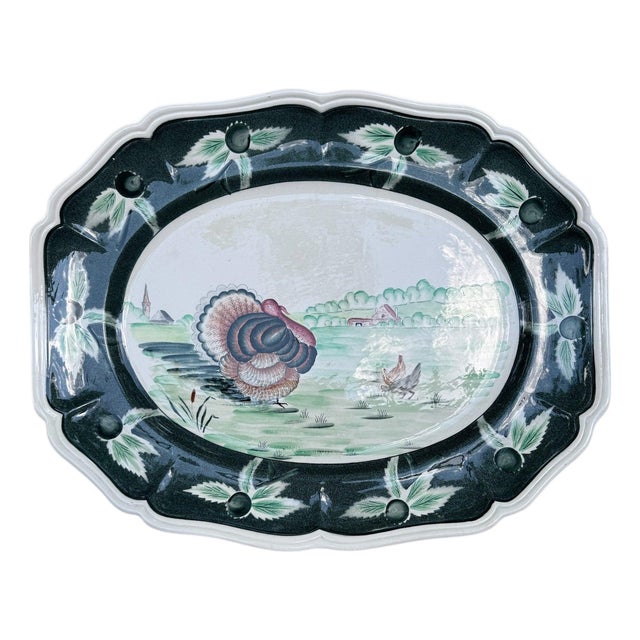 French Longchamps Turkey Platter For Sale