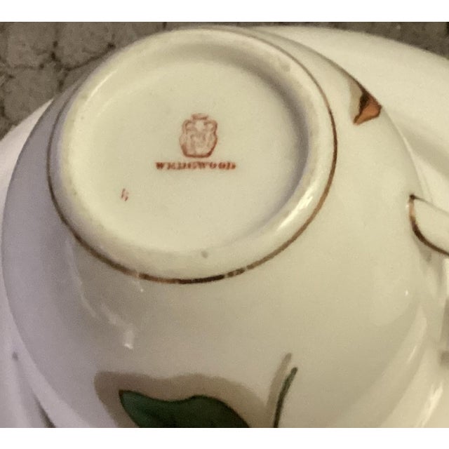 Antique 19th Century Wedgwood China Porcelain Hand Painted Tea Cup & Saucer in the Shadow Leaf Pattern For Sale - Image 17 of 18