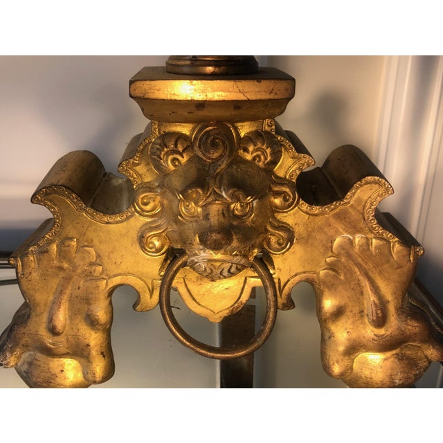 Continental Antique Doré Bronze Andirons with Lion Motifs - A Pair For Sale - Image 12 of 18