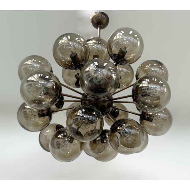 Not Yet Made - Made To Order 21st Century Ovale Bronze Smoky Murano Sputnik Chandelier by Fabio LTD For Sale - Image 5 of 9