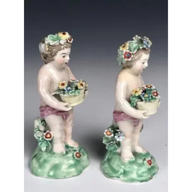18th Century English George III Chelsea Derby Porcelain Figures of Cherubs - a Pair For Sale - Image 4 of 11