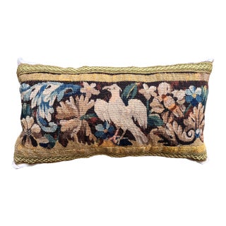 An 18th Century Pillow With Tapestry Depicting Bird For Sale