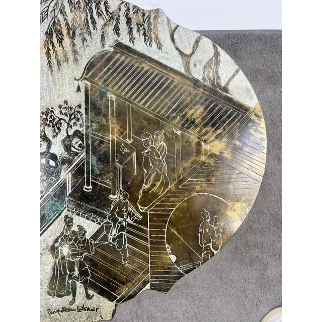 Rare Philip & Kelvin LaVerne "Chan Boucher'" Signed Bronze & Pewter Coffee Table For Sale - Image 13 of 18
