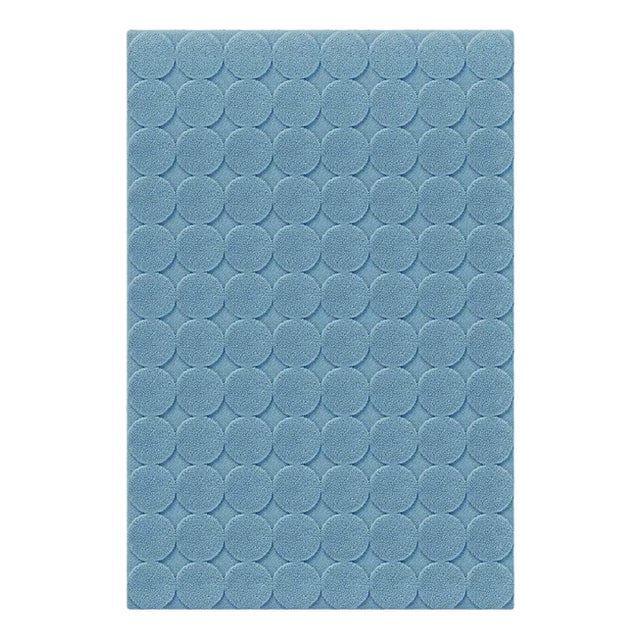Light Blue Circle Textured Rug from Marqqa For Sale