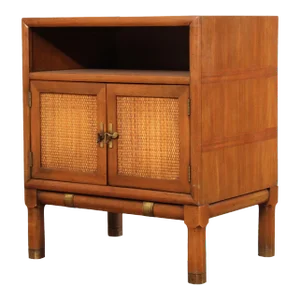 1960s Thomasville Mid-Century Modern Campaign Style Talisman Nightstand