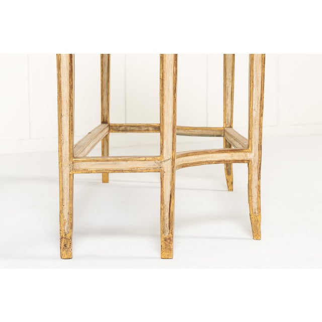 Wood 19th Century Italian Paint and Gilt Console Table For Sale - Image 7 of 12