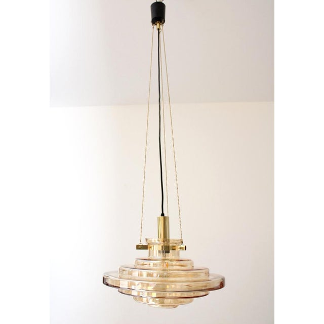 Amber Glass and Brass Dispenser, 1960s For Sale - Image 6 of 9