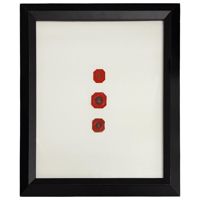 Collection of Framed 19th Century French Red Wax Seals For Sale - Image 9 of 18
