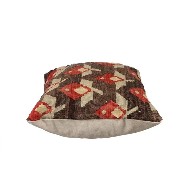 Decorative pillow cover made from vintage handwoven Turkish kilim pieces. Backed with good quality cotton fabric. Pillow...