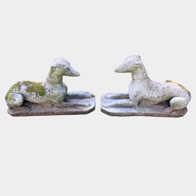 English Re Con Stone Whippets, 1950, Set of 2 For Sale - Image 4 of 11