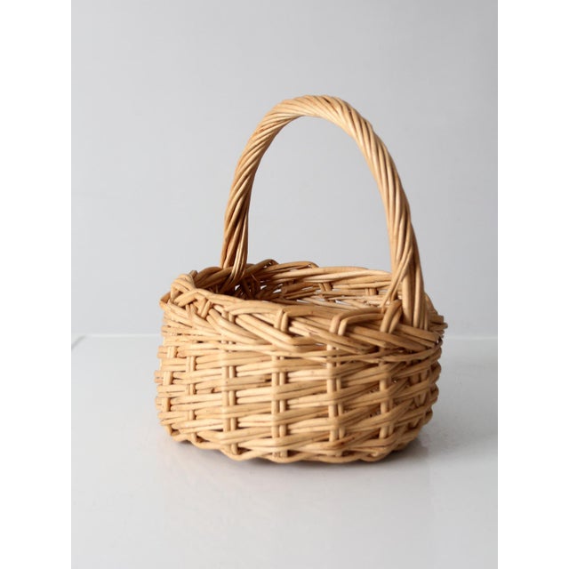 Vintage Wicker Gathering Basket For Sale - Image 6 of 12
