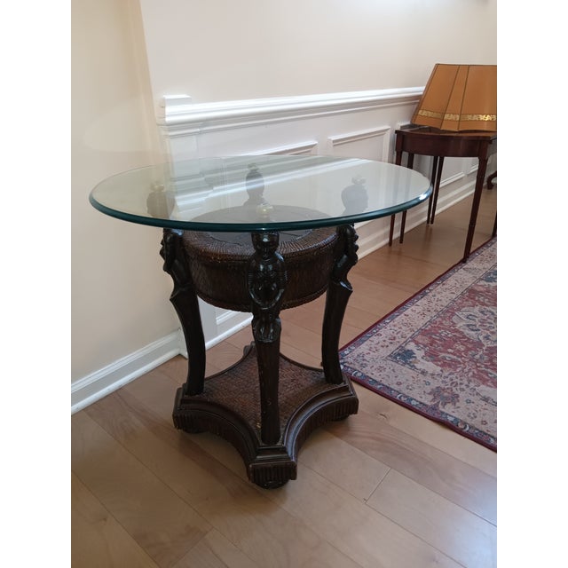 Rare Maitland Smith African Queen Collectors Accent Table. Inspired by Hemingway’s legendary travels, this iconic,...