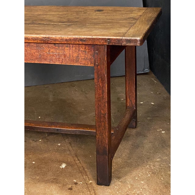 Large English Rectangular Farmhouse or Refectory Table of Patinated Oak For Sale - Image 10 of 10