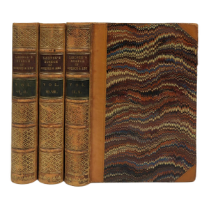 1855 Lardner's Museum of Science and Art Leather and Marbled Paper Books - Set of 3