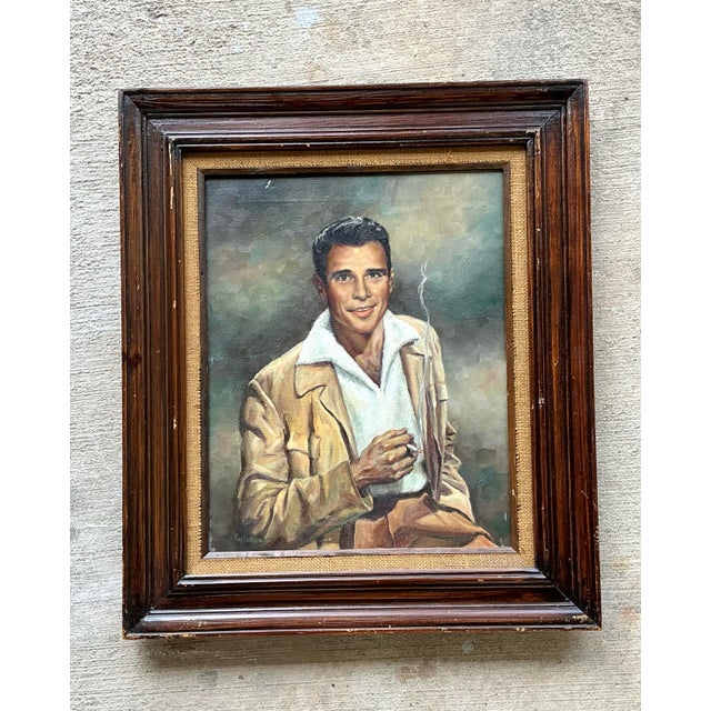 Vintage Framed Figurative Portrait Painting For Sale - Image 11 of 12