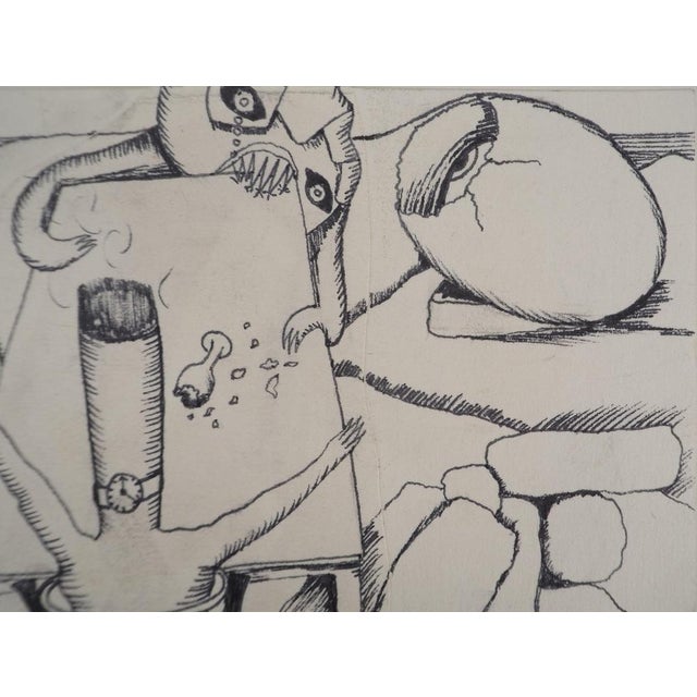 Jean-Claude Silbermann, Sneaky Signs, The Glass of Bourbon on the Rocks, Original Ink Drawing For Sale - Image 4 of 5