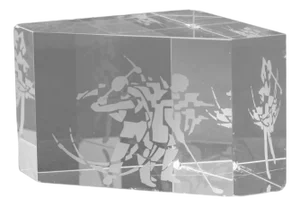 Steuben "Golfers" Etched Glass Paperweight