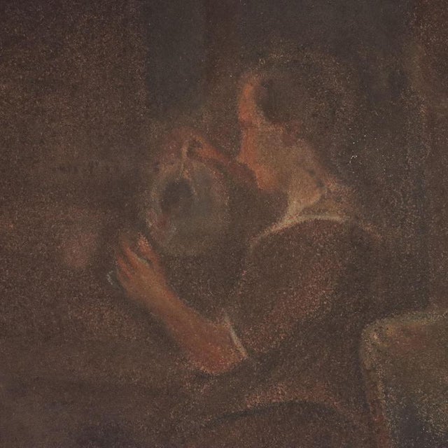 Textile English School, The Chess Players, Pastel on Paper, Framed For Sale - Image 7 of 12