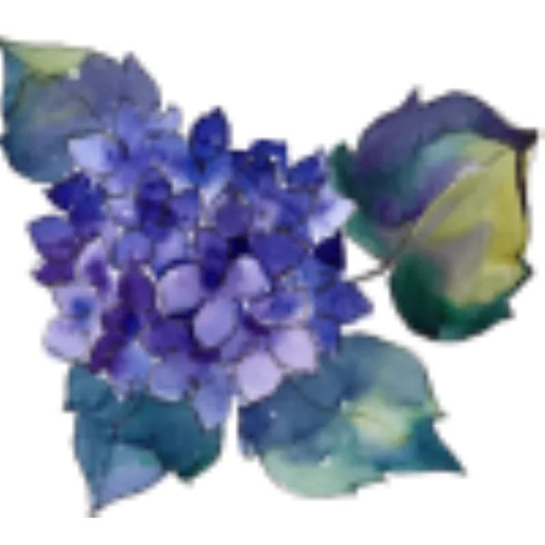 Hydrangea Blossom on Sea Green Linen Pillow 20" x 20" Feather Down Fill Knife Edge Finish Hidden Zipper in Back