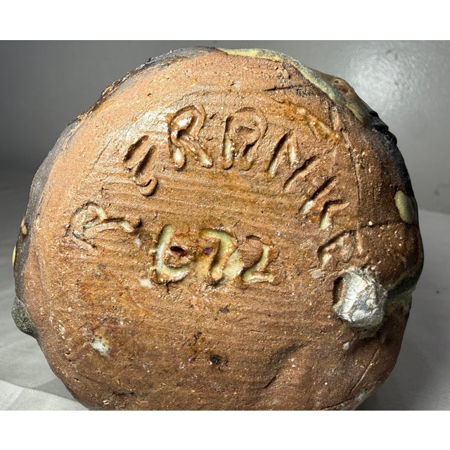 Vintage Handmade Brutalist American Pottery Anatomical Heart Shaped Vase For Sale - Image 13 of 13