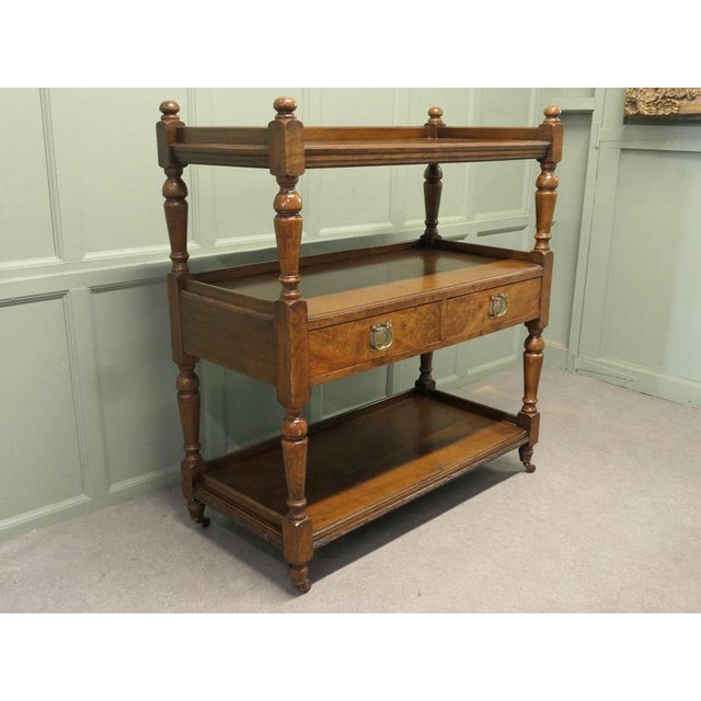 Victorian Oak Three-Tier Buffet For Sale - Image 3 of 8