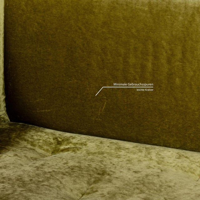 Croissant 3-Seater Sofa in Green Velvet from Bretz For Sale - Image 6 of 13