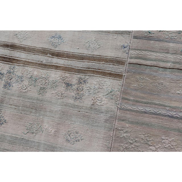 Large Vintage Neutral Paneled Kilim in Neutral Muted Tones 10'4" X16'8" For Sale - Image 12 of 13