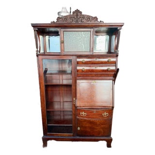 American Late Victorian Secretary/Display-Case Combination Circa 1895-1910 For Sale