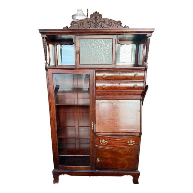 American Late Victorian Secretary/Display-Case Combination Circa 1895-1910 For Sale