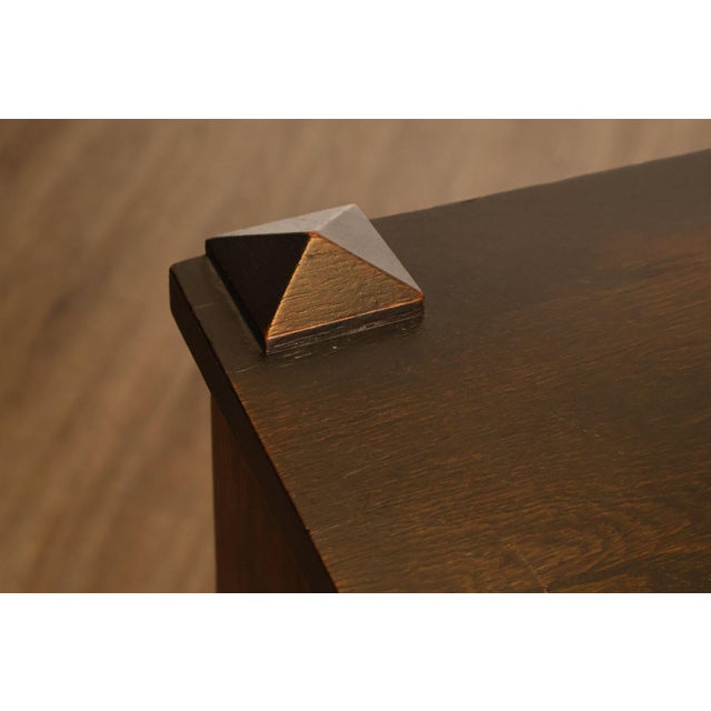 Antique Mission Oak Arts And Crafts Two Door Bookcase For Sale - Image 12 of 18