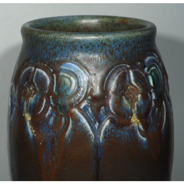 1917 Signed Rookwood Pottery Vase by Charles Stewart Todd, Carved Arts & Crafts For Sale - Image 9 of 9