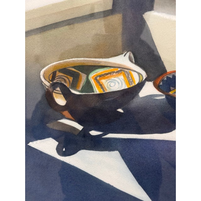 Judith Klausenstock Three Mexican Bowls Framed Watercolor, Circa 2002 For Sale - Image 11 of 11
