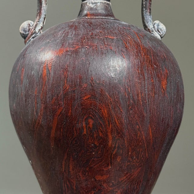 Maroon Antique Chinese Tang Dynasty Sancai Style Pottery Double Dragon Bottle Vase For Sale - Image 8 of 8
