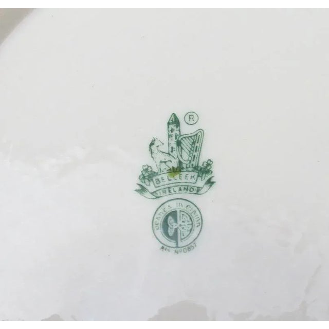 1960s Belleek Irish Serving Bowl and Plate - a Pair For Sale - Image 5 of 7