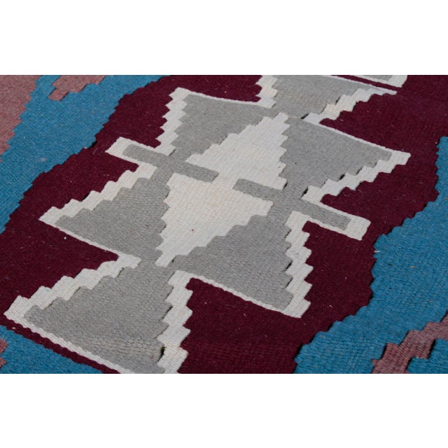 1980s Tribal Blue Ethnic Kilim For Sale - Image 11 of 13