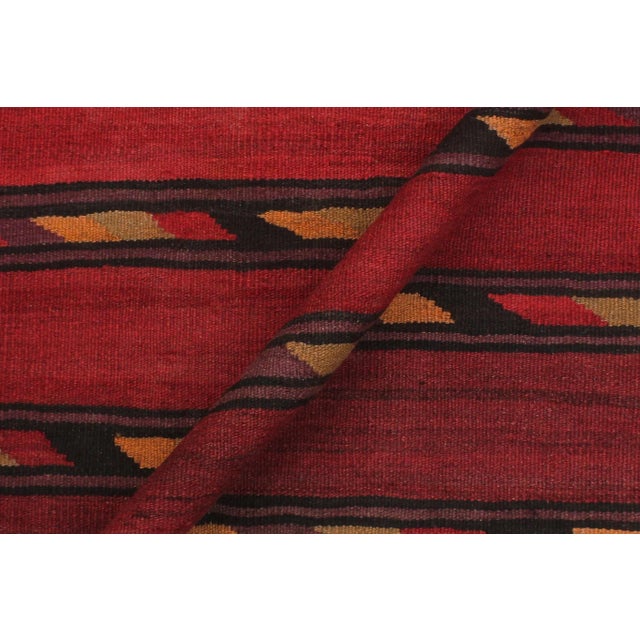 1960s 1960s Turkish Tribal Antique Kilim Red Blue Hand-Woven Area Rug For Sale - Image 5 of 10