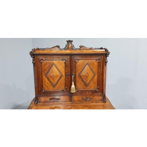 Gold Vintage French Bonheur Du Jour Desk For Sale - Image 8 of 18